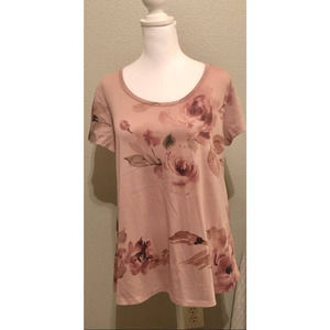 Loose Fitting Pink Floral Watercolor Top